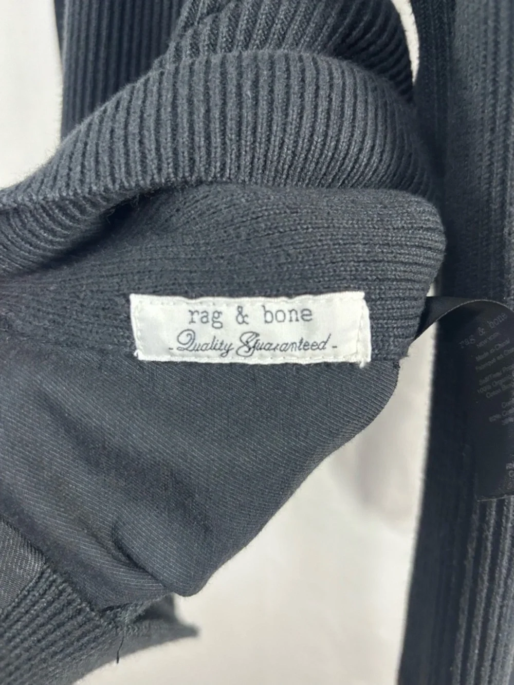 EUC RAG&BONE Men's Black Full-Zip Oversized Ribbed Sweater Jacket Size L